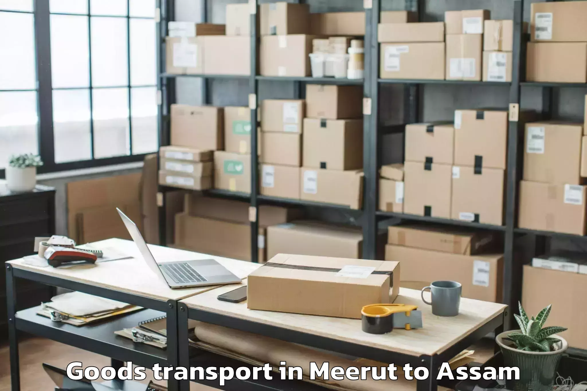 Affordable Meerut to Balijan Goods Transport